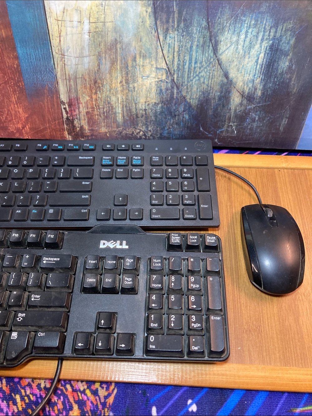 (2) USB WIRED PC COMPUTER DESKTOP KEYBOARDS + (1) USB LAZER MOUSE